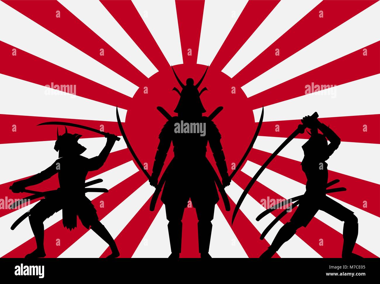 samurai flag vector