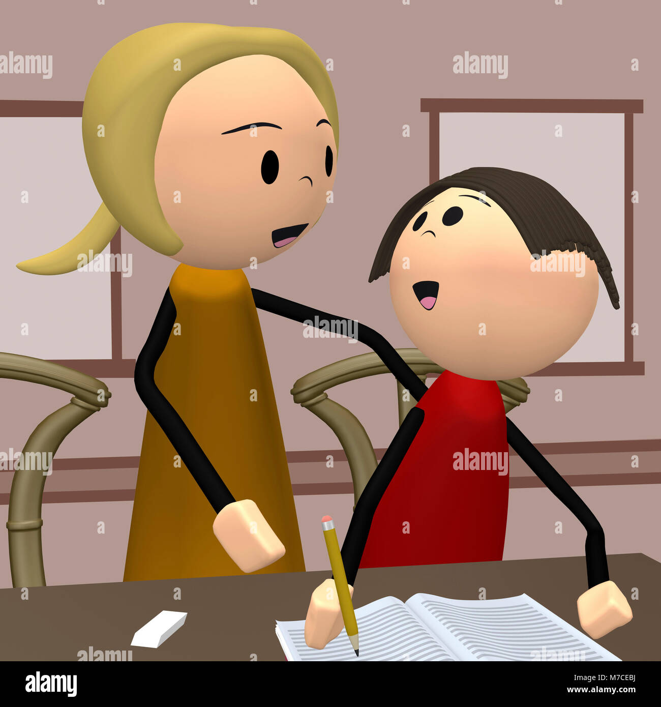 Vector Illustration Mother Teaching Child High Resolution Stock ...