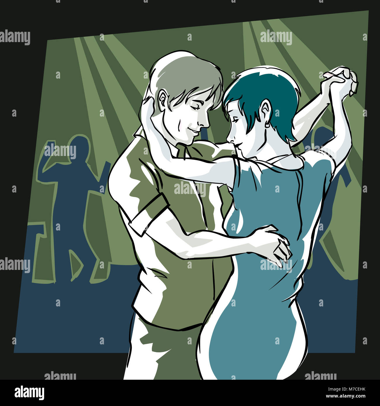 Close-up of a man and a woman dancing Stock Photo