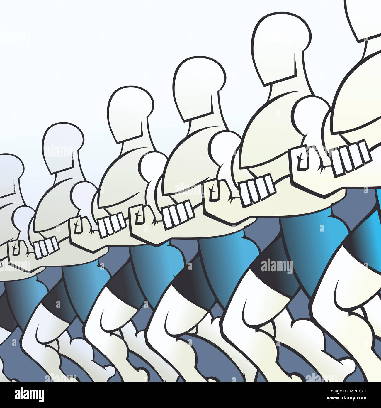 Body builders walking in a row Stock Photo Alamy