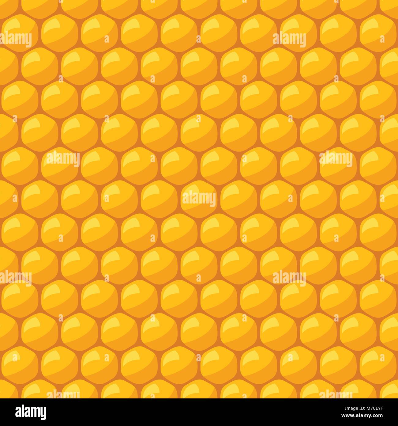 Seamless pattern with bee honeycombs and honey Stock Vector Image & Art ...
