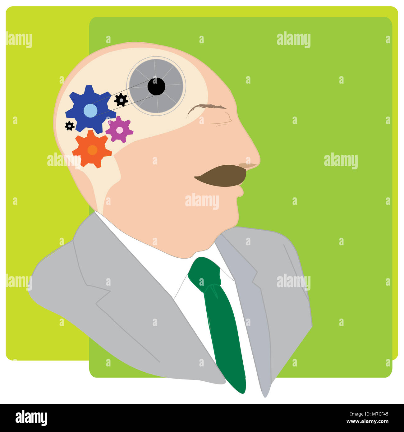 Close-up of the brain of a businessman Stock Photo - Alamy