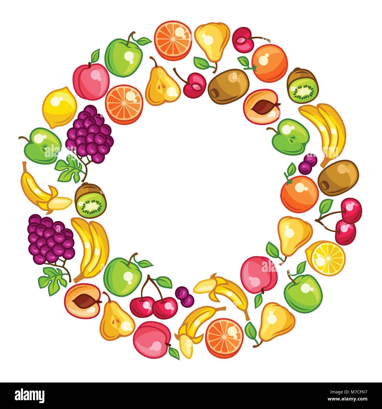 Vector Fruits Design Background design with stylized fresh ripe fruits Stock Vector Image ...