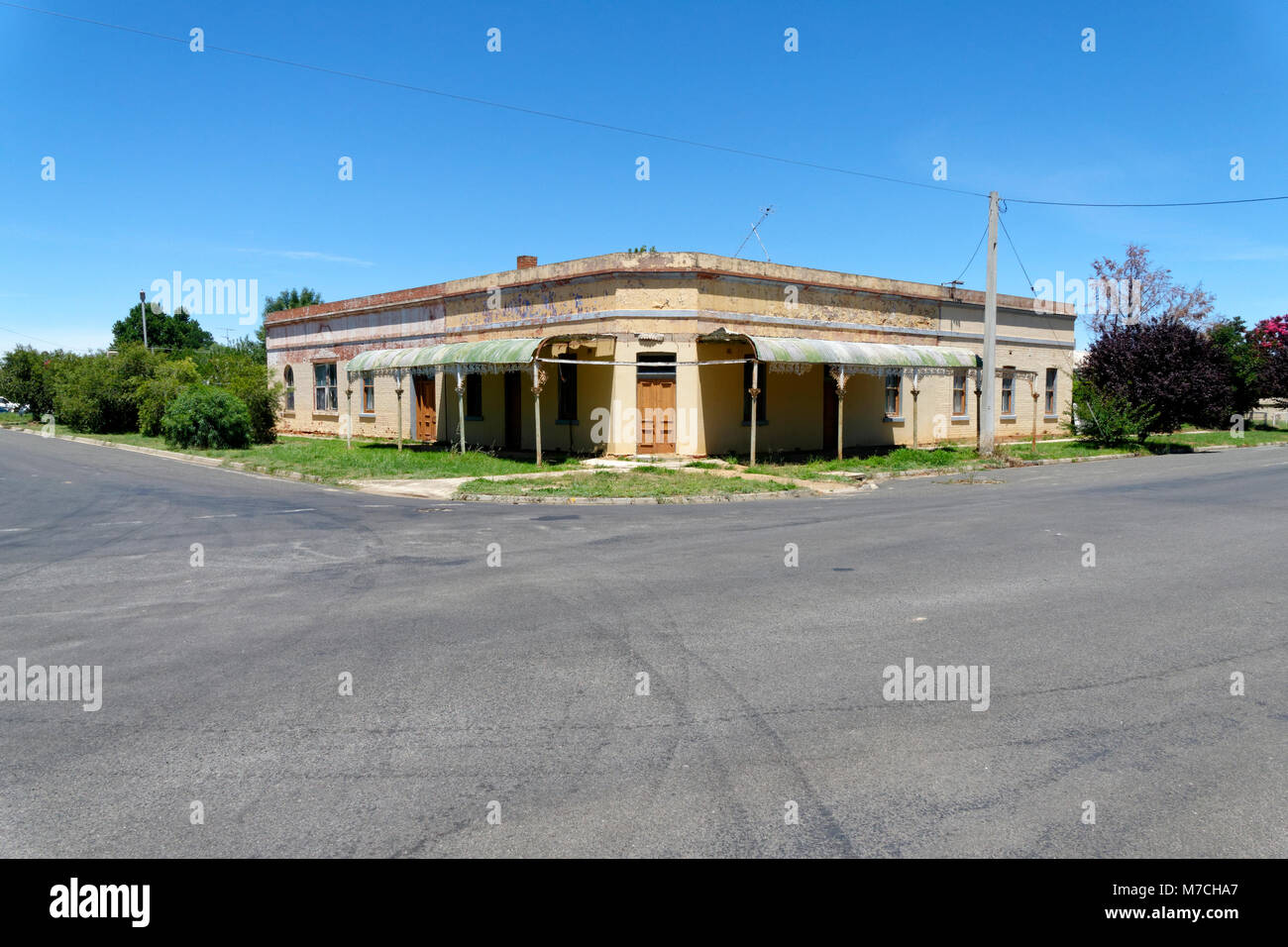 Old building, once a hotel, Hay, New South Wales, Australia. Stock Photo