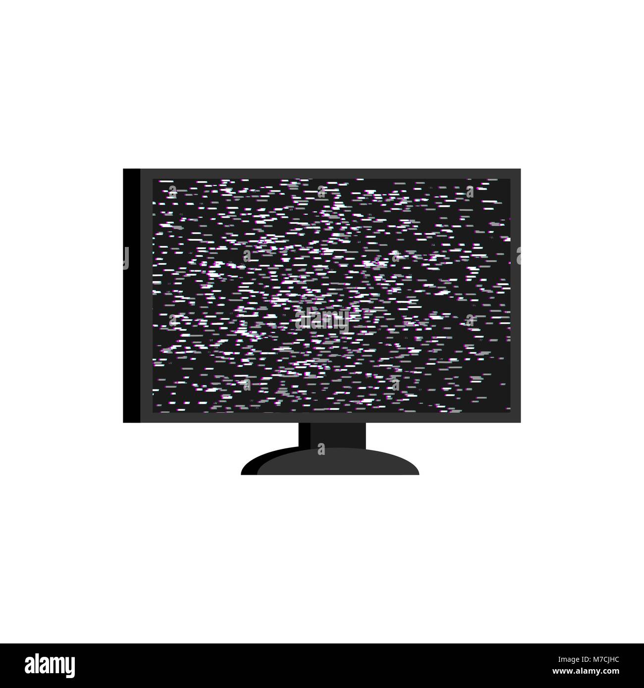 Broken television. Ripples on screen. Glych effect. Vector illustration Stock Vector