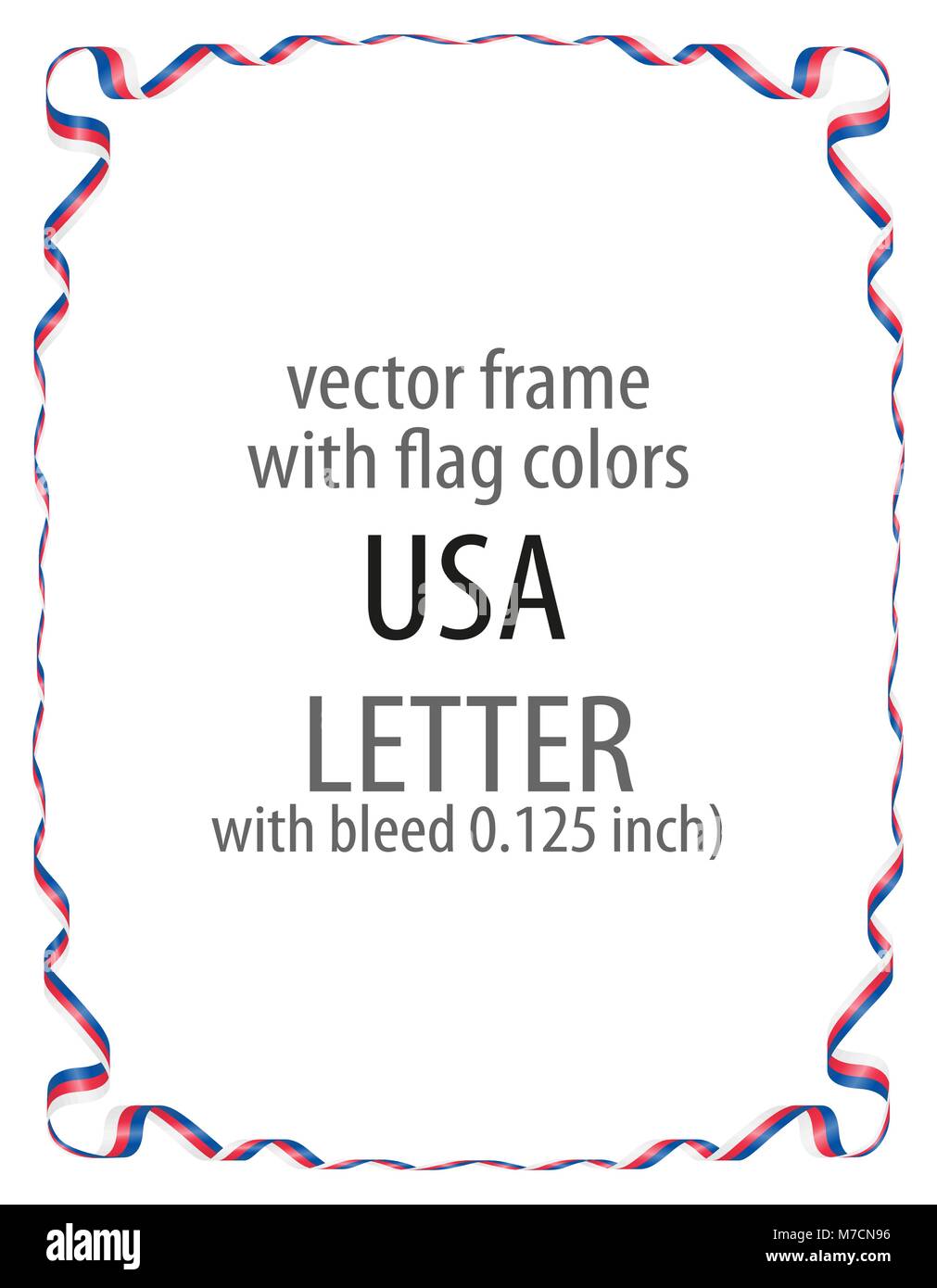 Frame and border of ribbon with the colors of the USA flag Stock Vector ...