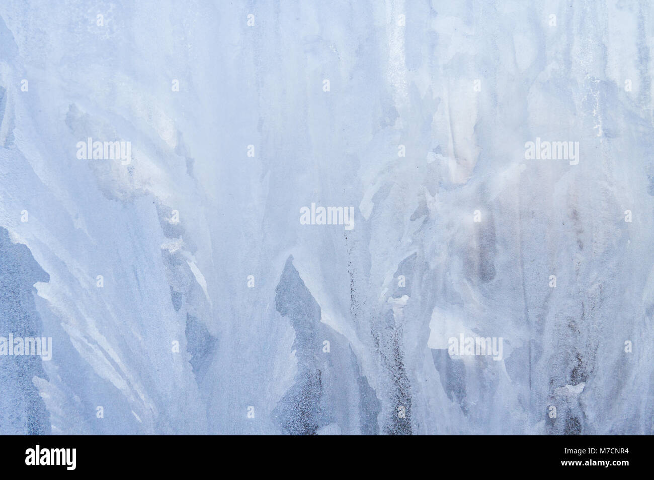 Winter frosty patterns on the frozen ice window Stock Photo - Alamy