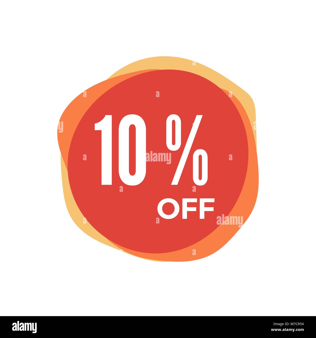 10 Percent Off Discount Sticker. Sale red tag Isolated on white background. Discount Offer Price Label. Vector Illustration Stock Vector