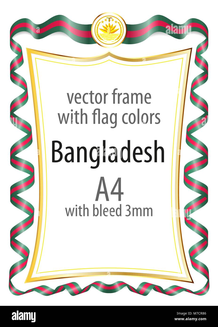 Bd Ribbons Frame and border of ribbon with the colors of the Bangladesh flag Stock ...