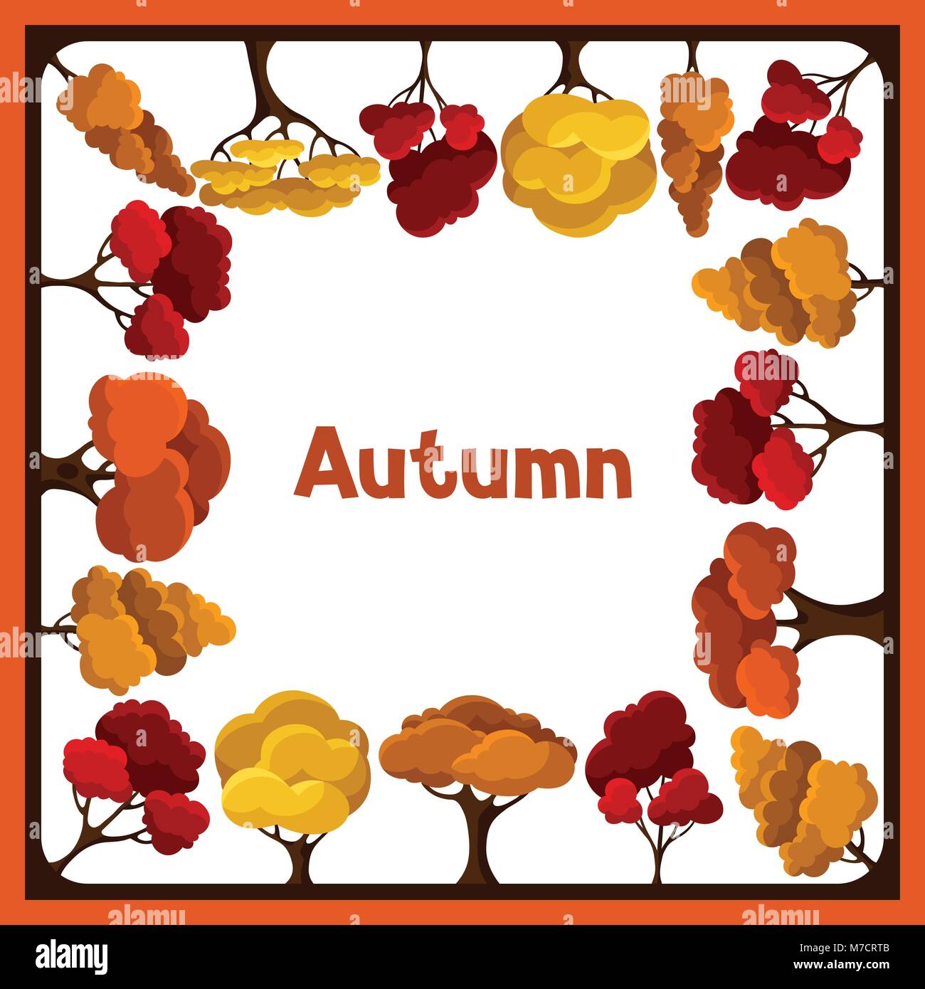 Autumn background design with abstract stylized trees Stock Vector ...