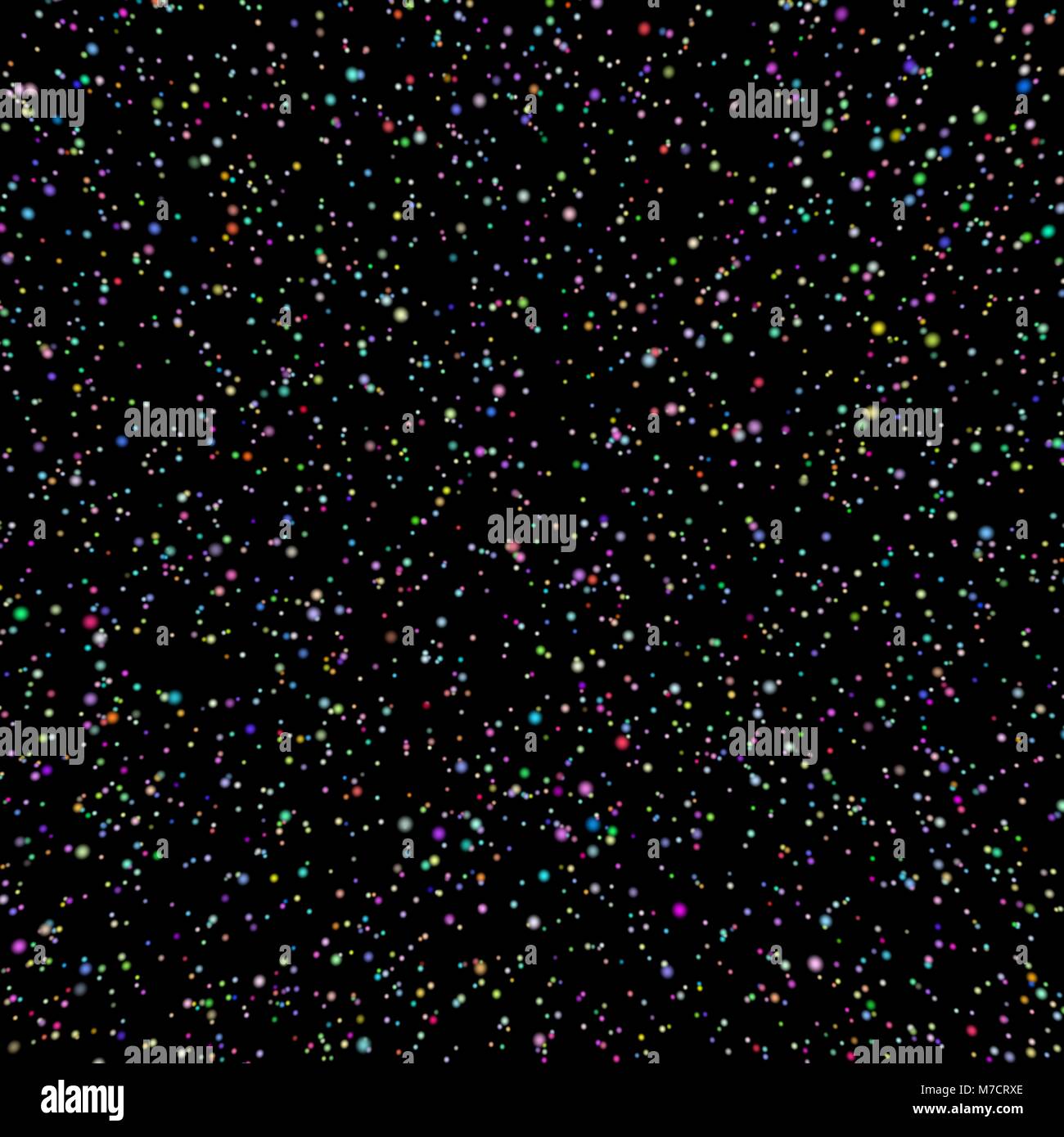 Abstract seamless texture of multicolored dots on a black background ...