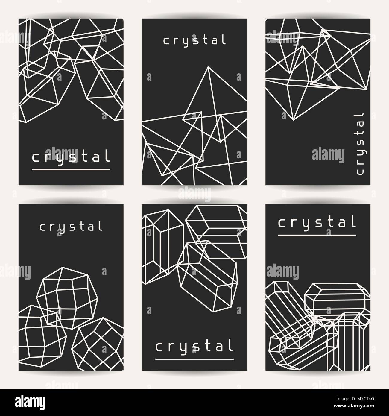 Set of business cards with geometric crystals and minerals Stock Vector ...