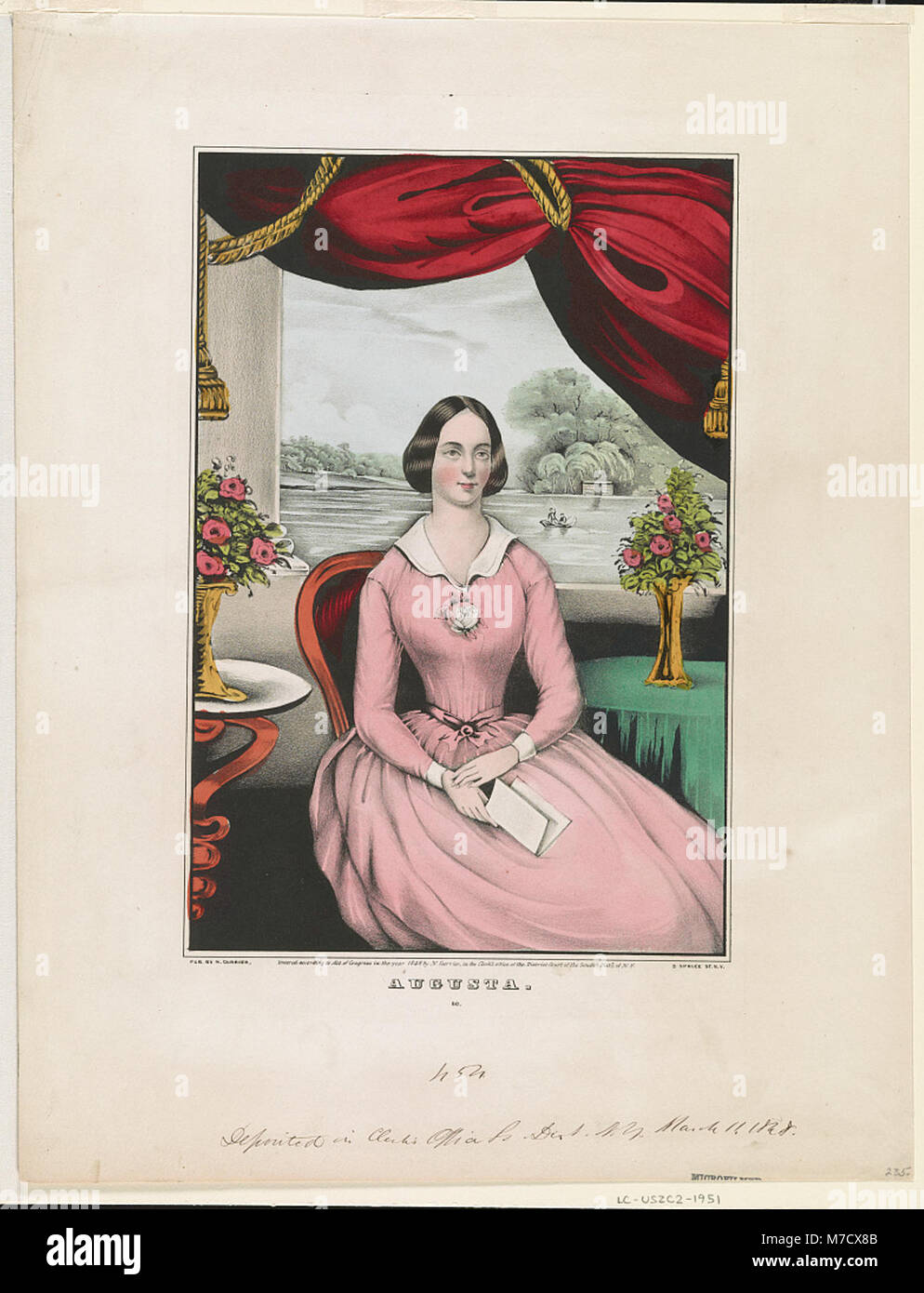 A portrait of Augusta, capturing her likeness in a formal, classic ...