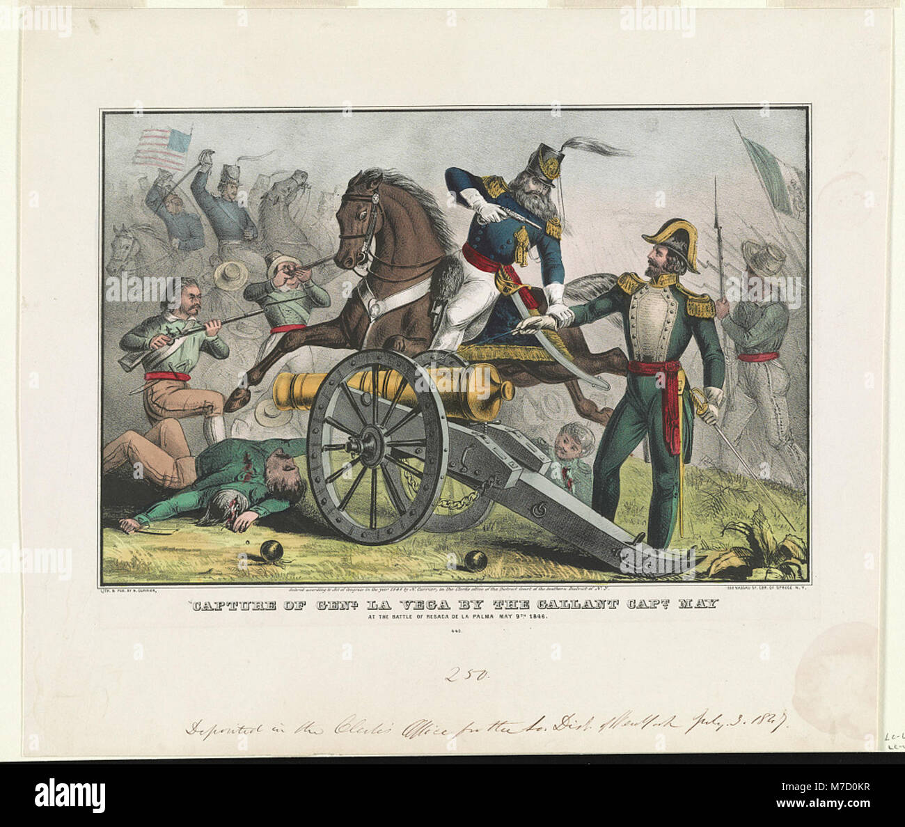 Capture of Genl. La Vega by the gallant Capt. May, at the Battle of Resaca de la Palma, May 9th, 1846 LCCN94505119 Stock Photo