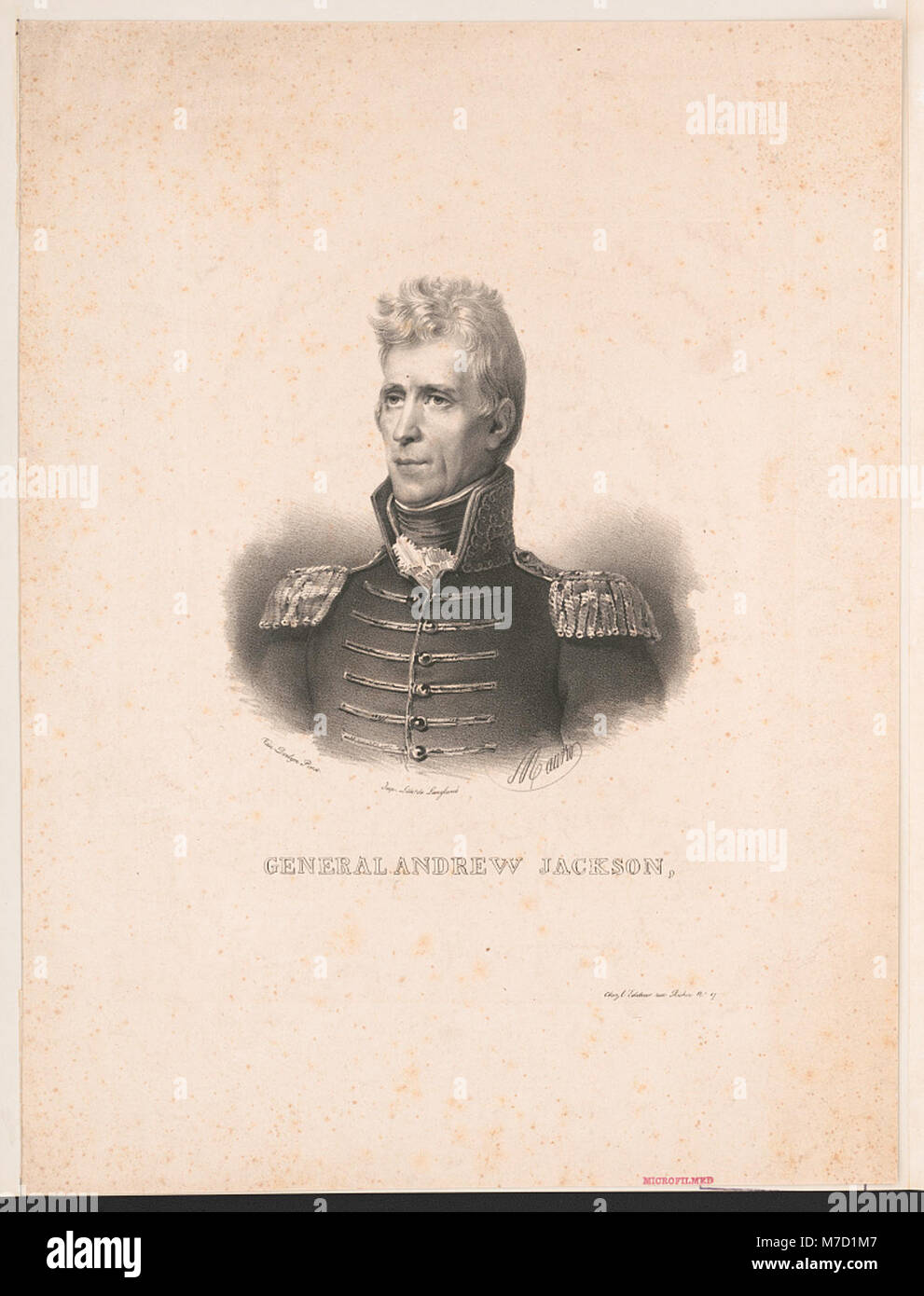 General Andrew Jackson - Van-Derlyn pinx. ; Maurin ; imp. lith de. Langlumé. LCCN2012645254 Stock Photo