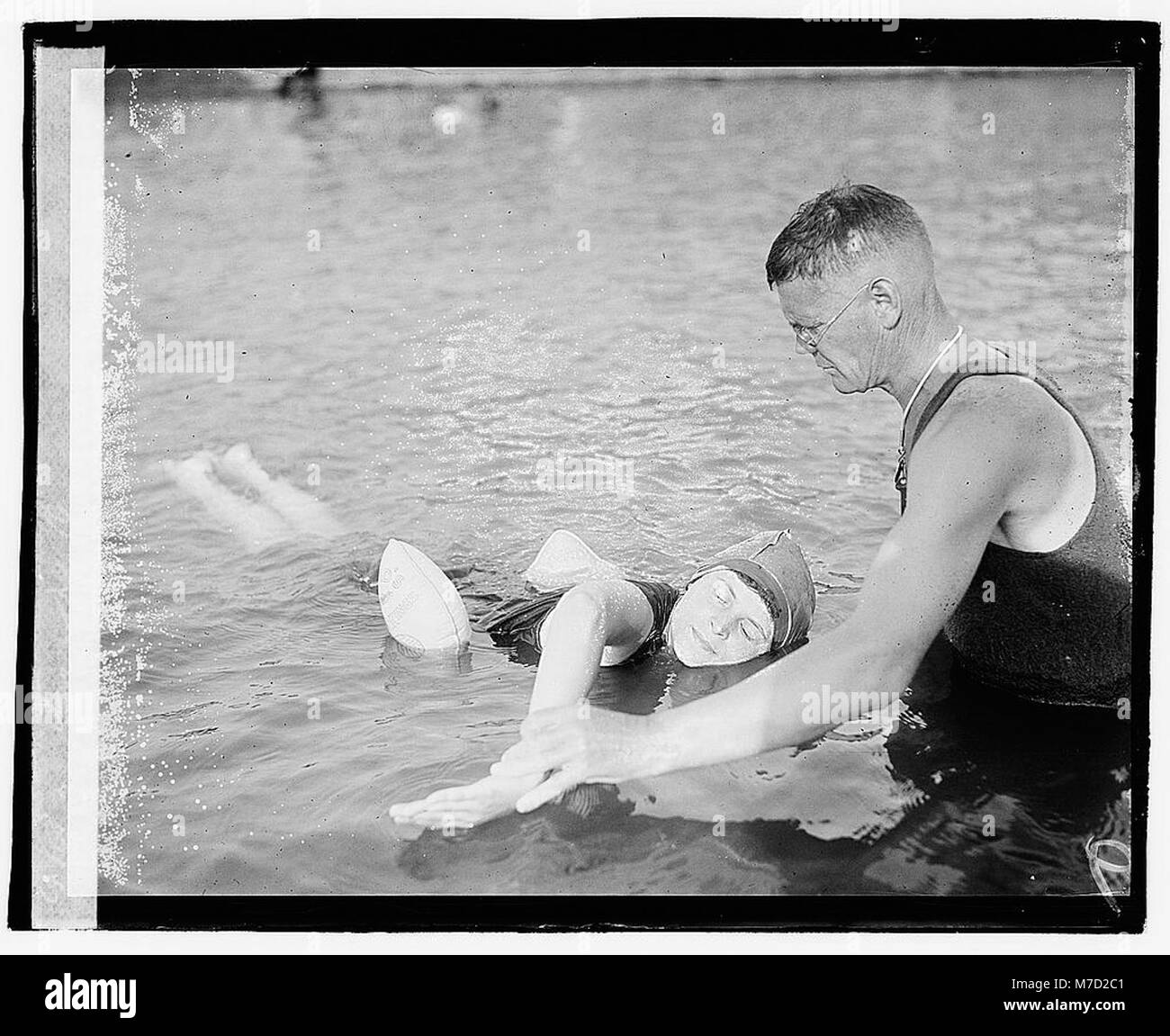 George H. Corson teaching swim class at the Tidal Basin, Washington, D ...