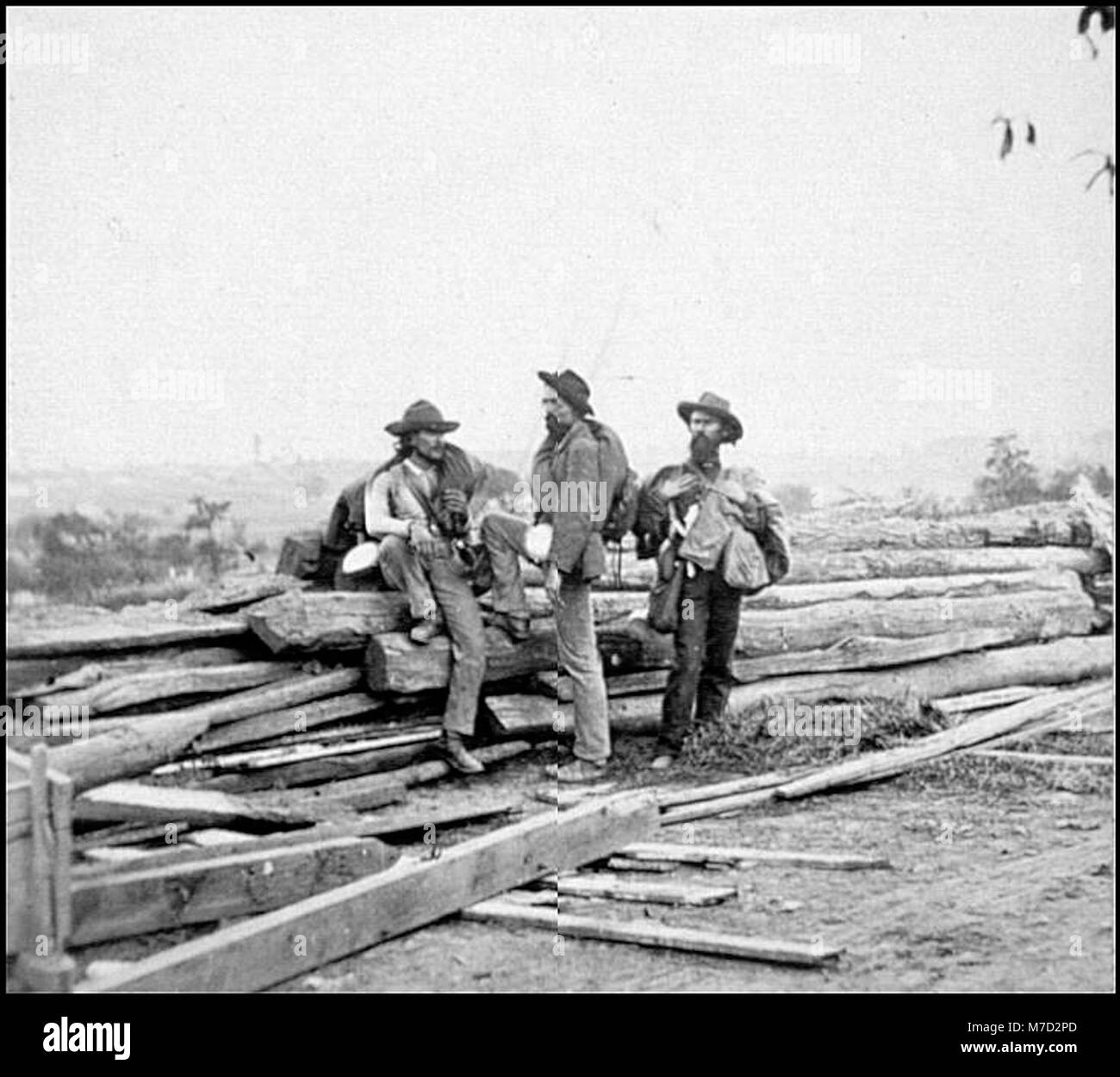 Gettysburg, Pa. Three Confederate prisoners LOC cwpb.01450 Stock Photo