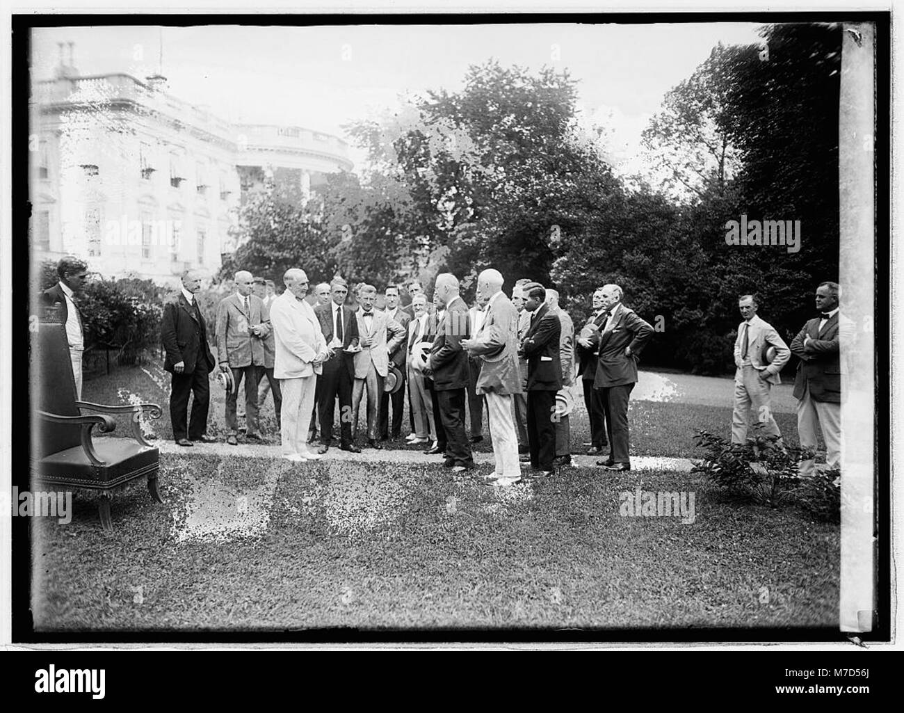 A historical image of an editorial chair used by President Warren G ...