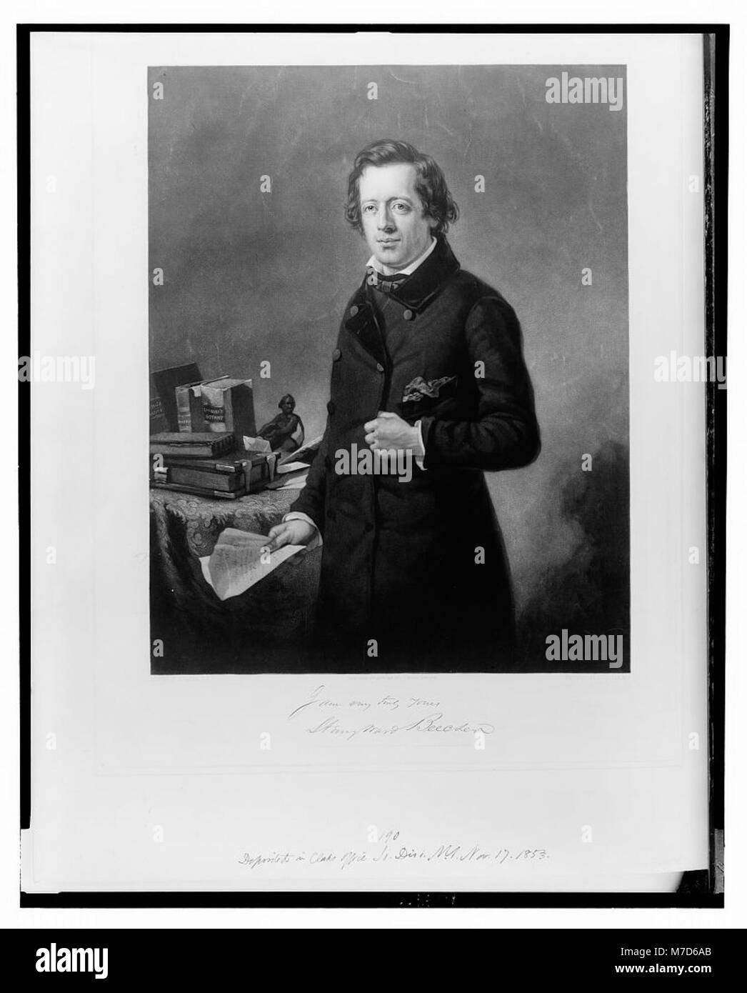 This portrait of Henry Ward Beecher, a prominent 19th-century American ...