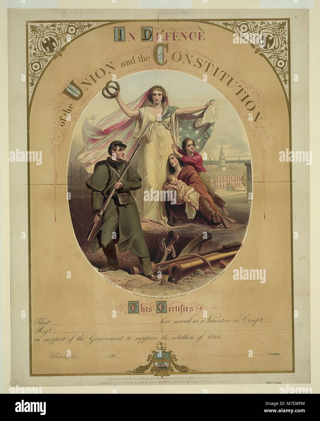 A lithograph titled 'In Defence of the Union and the