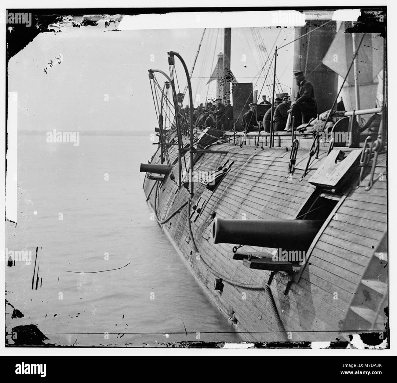 James River, Va. Effect of Confederate shot on Federal Ironclad GALENA