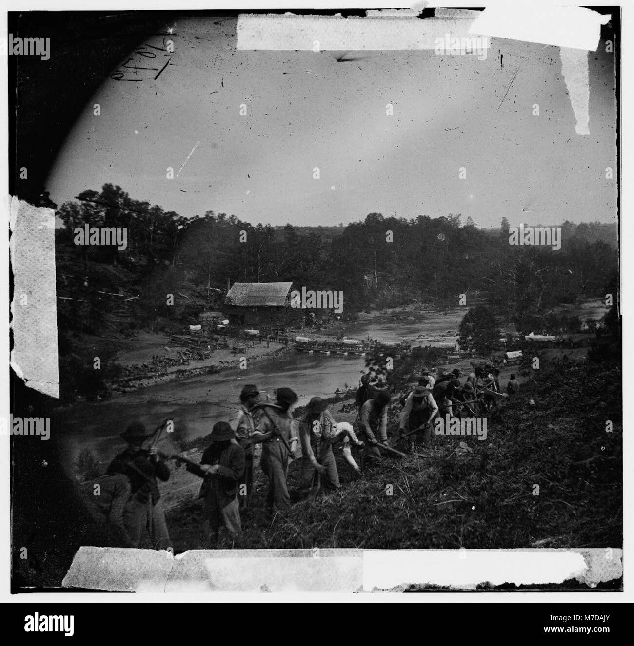 Jericho Mills, Virginia. Party of the 50th New York Engineers building