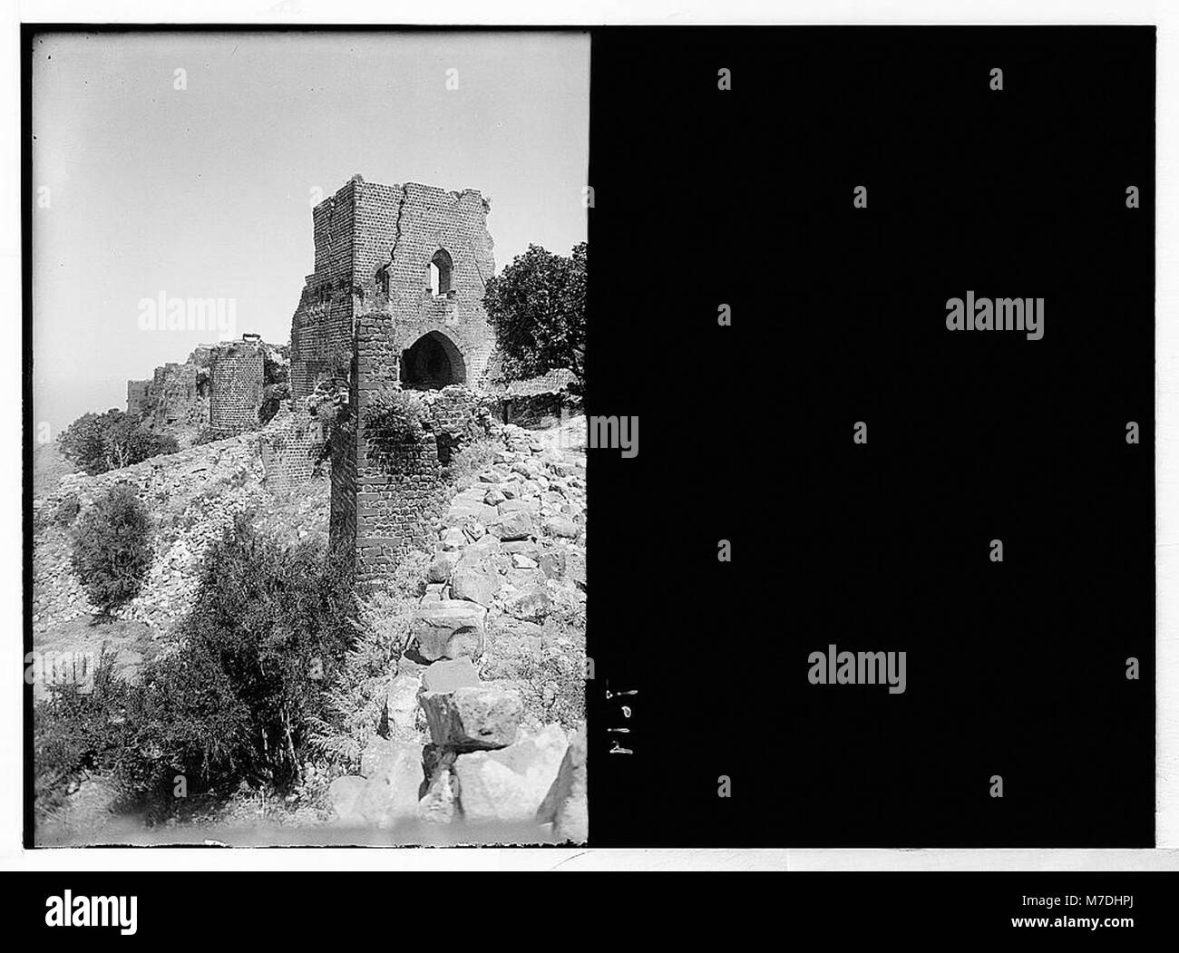 The western ramparts of Margab Castle, a historical fortress that ...