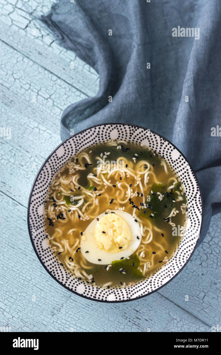 Bowl of ramen soup Stock Photo Alamy