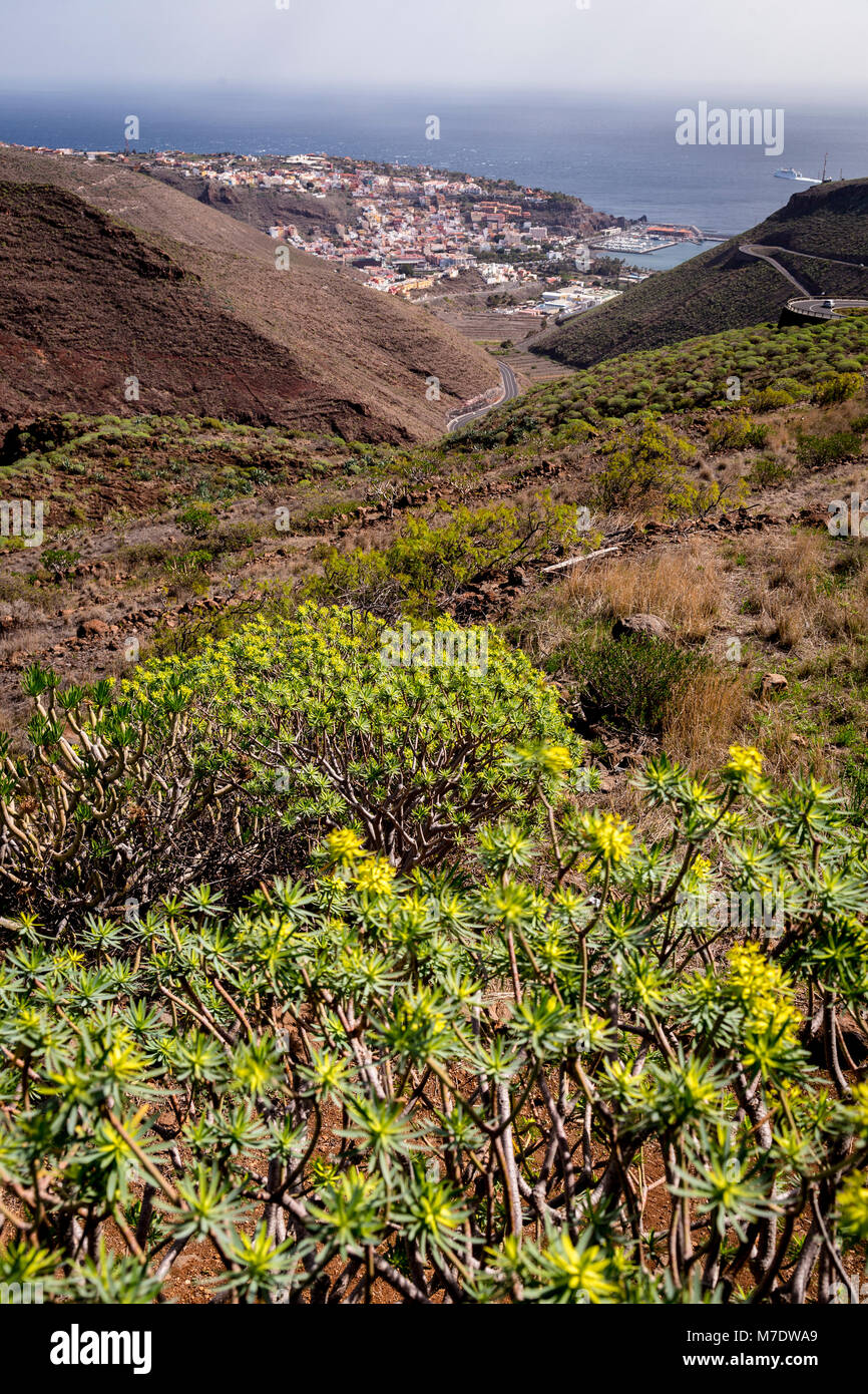 The town of San Sebastian on the coast of La Gomera, Canary Islands Stock Photo