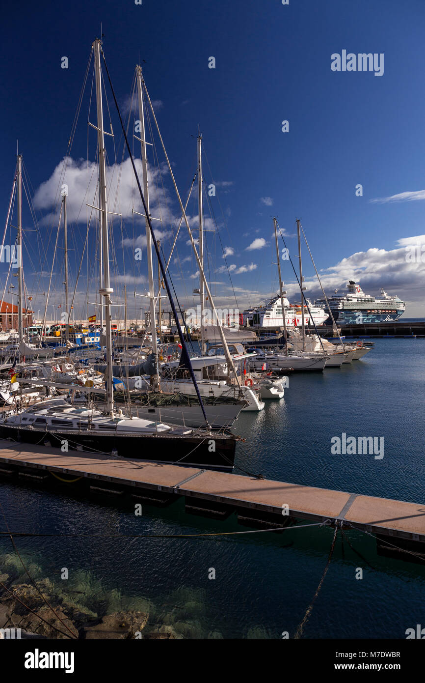 Yachts in the harbour of San Sebastian on La Gomera, Canary Islands Stock Photo