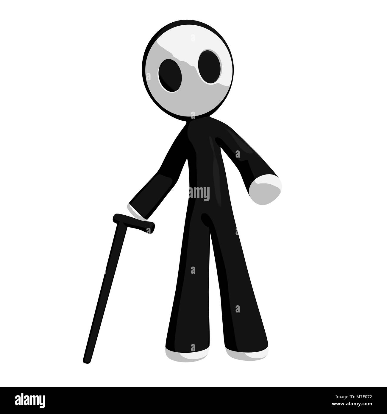 Character mascot walking with cane Stock Photo Alamy
