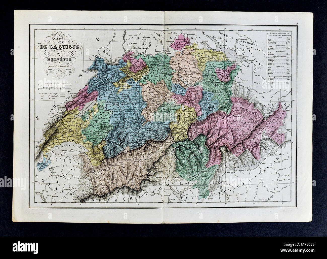 1858 Delamarche Map - Europe Stock Photo