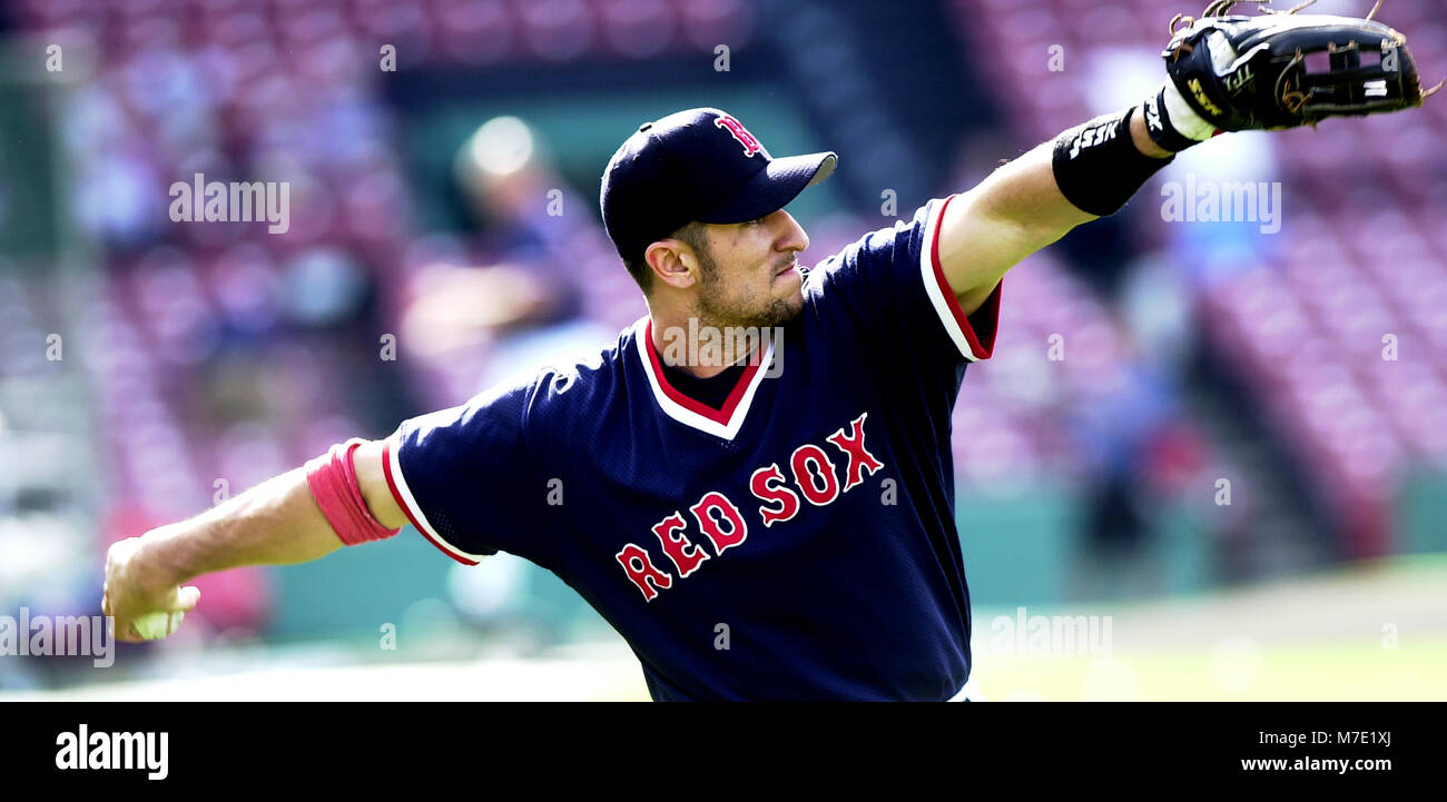 Boston Red Sox Nomar Garciaparra during pregame warmups at Fenway Park in Boston Ma USA  photo by bill belknap (summer 2000) Stock Photo