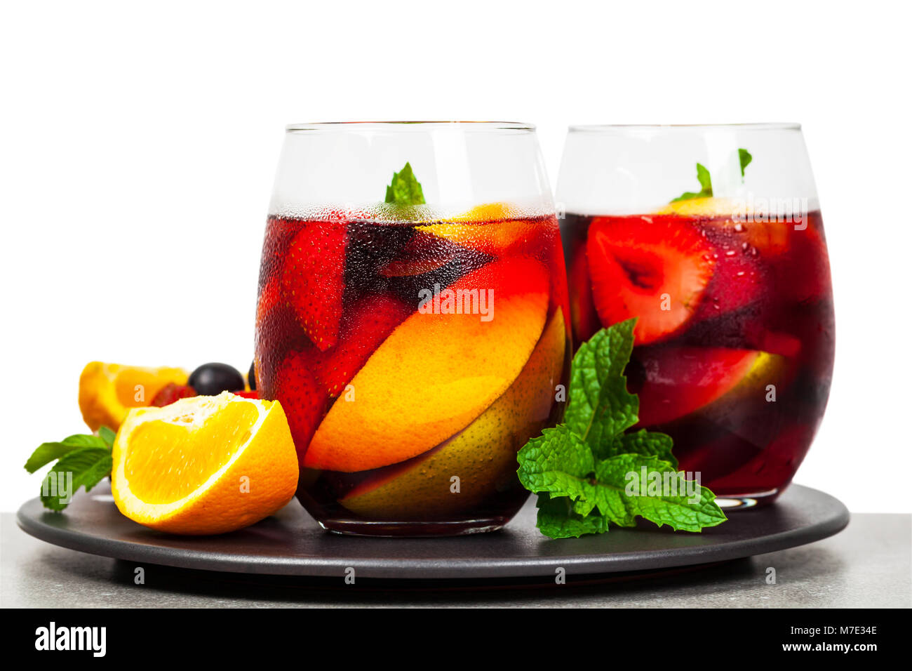 Red Wine Sangria Cocktail Stock Photo Alamy