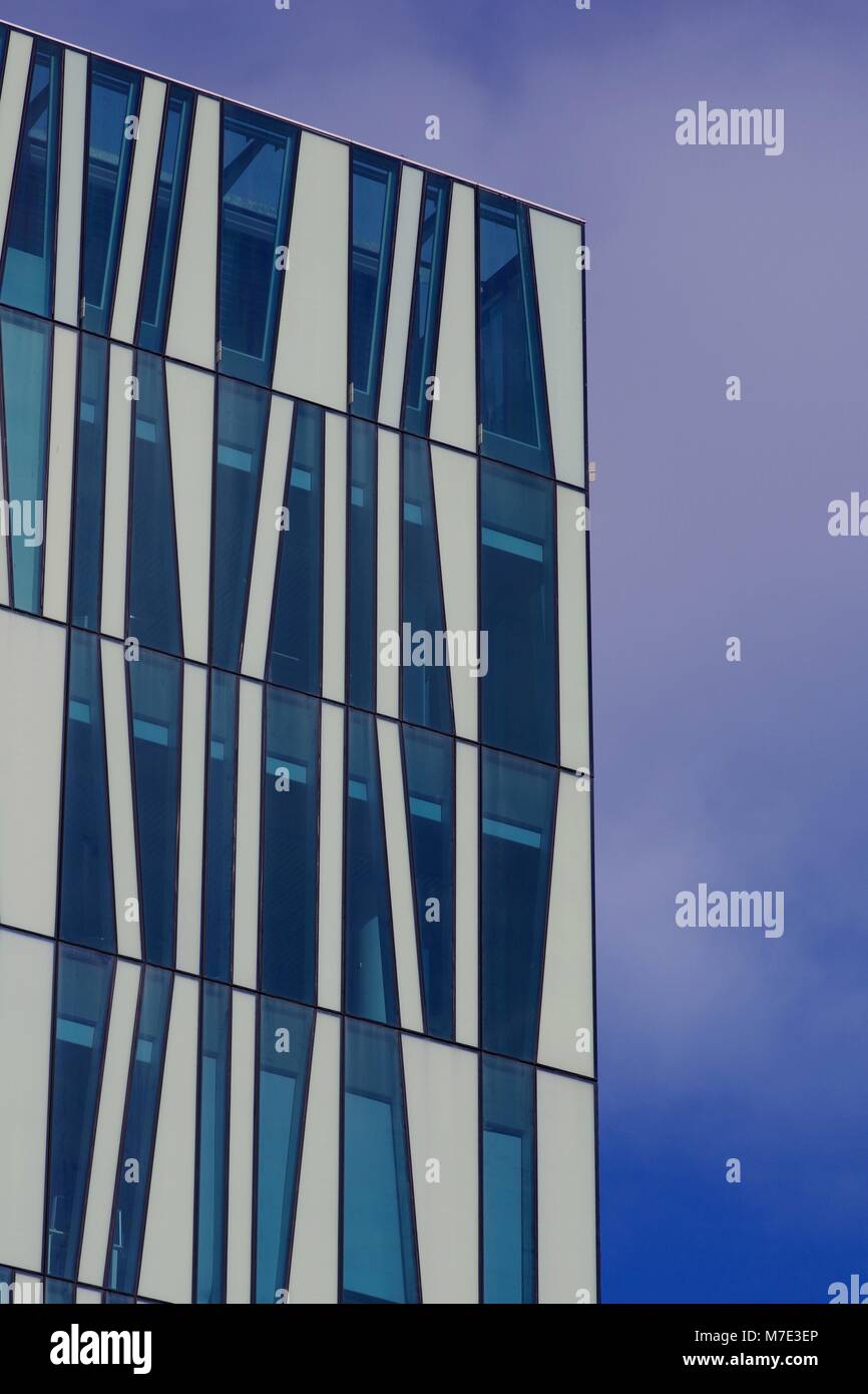 Zebra like Facade of the Sir Duncan Rice Library, University of Aberdeen, Scotland, UK. Stock Photo