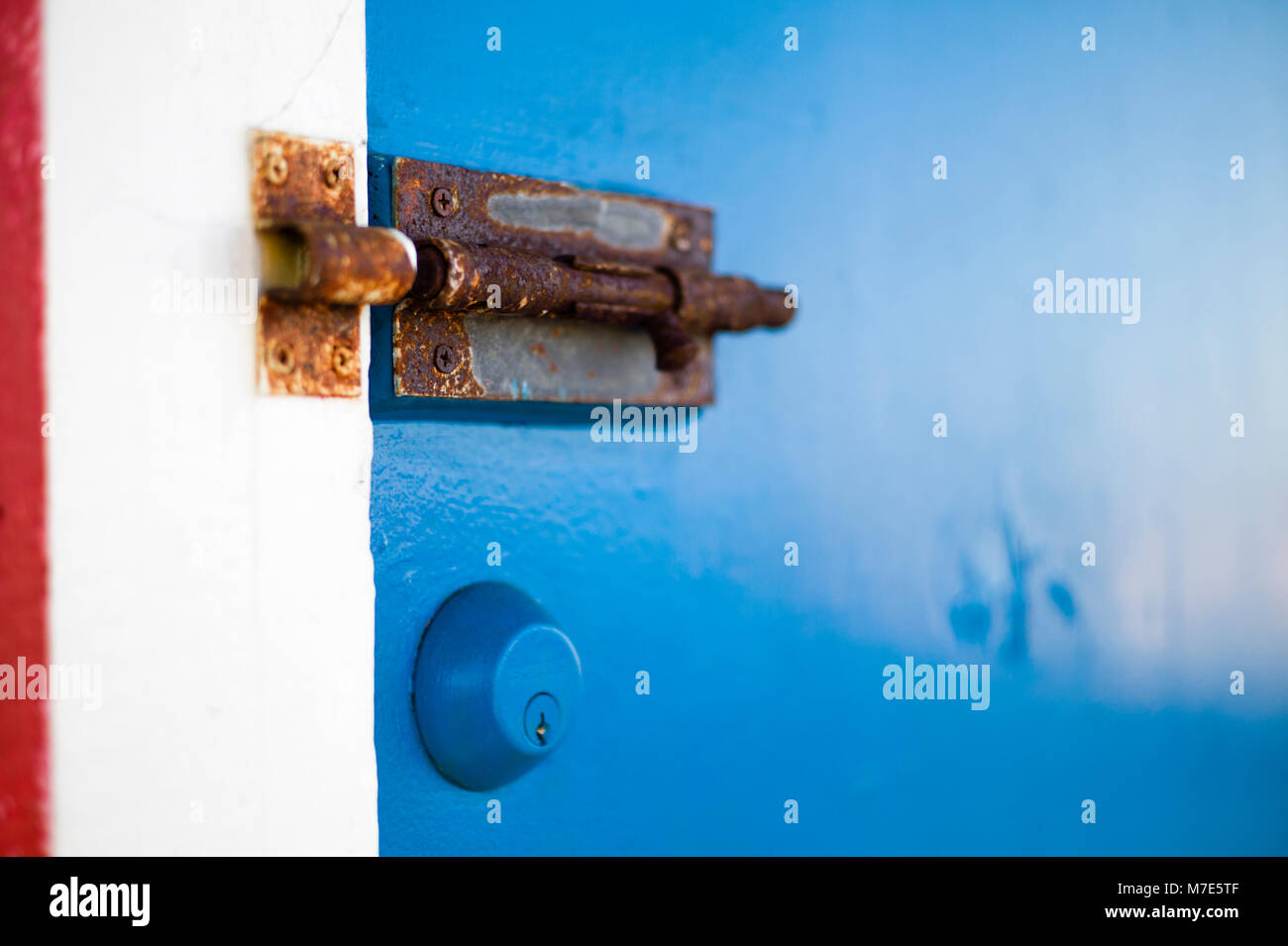 Rusted lock Fisherman's Wharf Monterey California USA Stock Photo