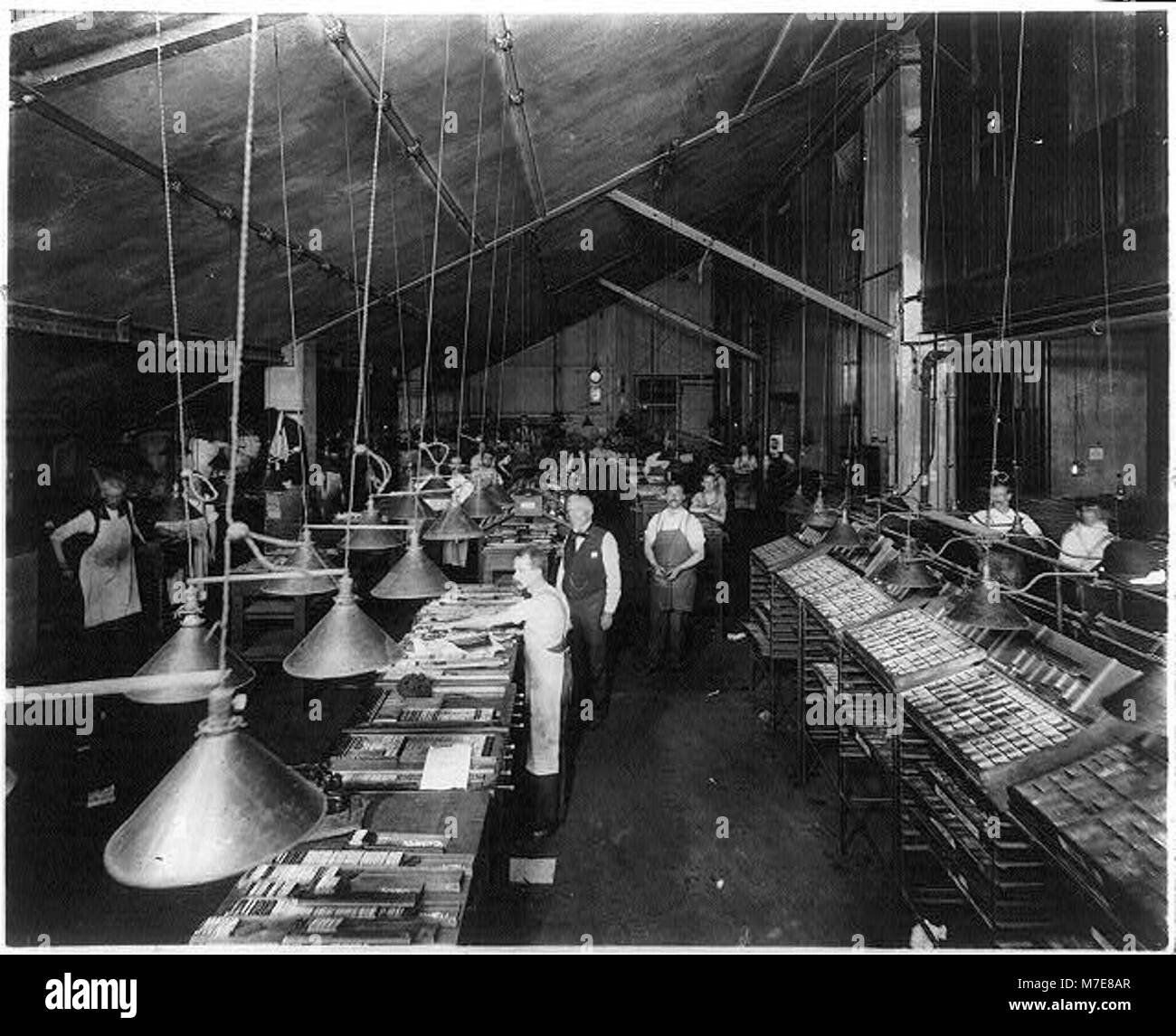 Newspaper Publishing - Advertisement Bank in Composing Room of N.Y ...