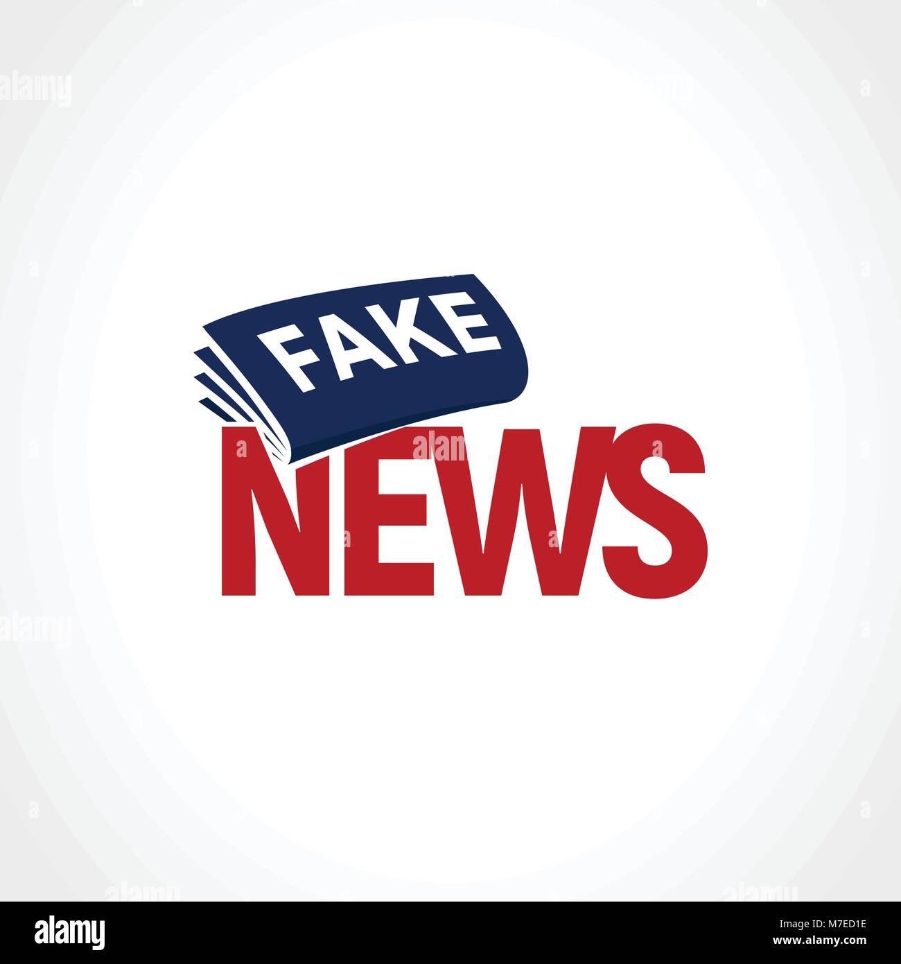 Newspaper with breaking fake news. False television sign. Political news abstract logo. Vector illustration. Stock Vector