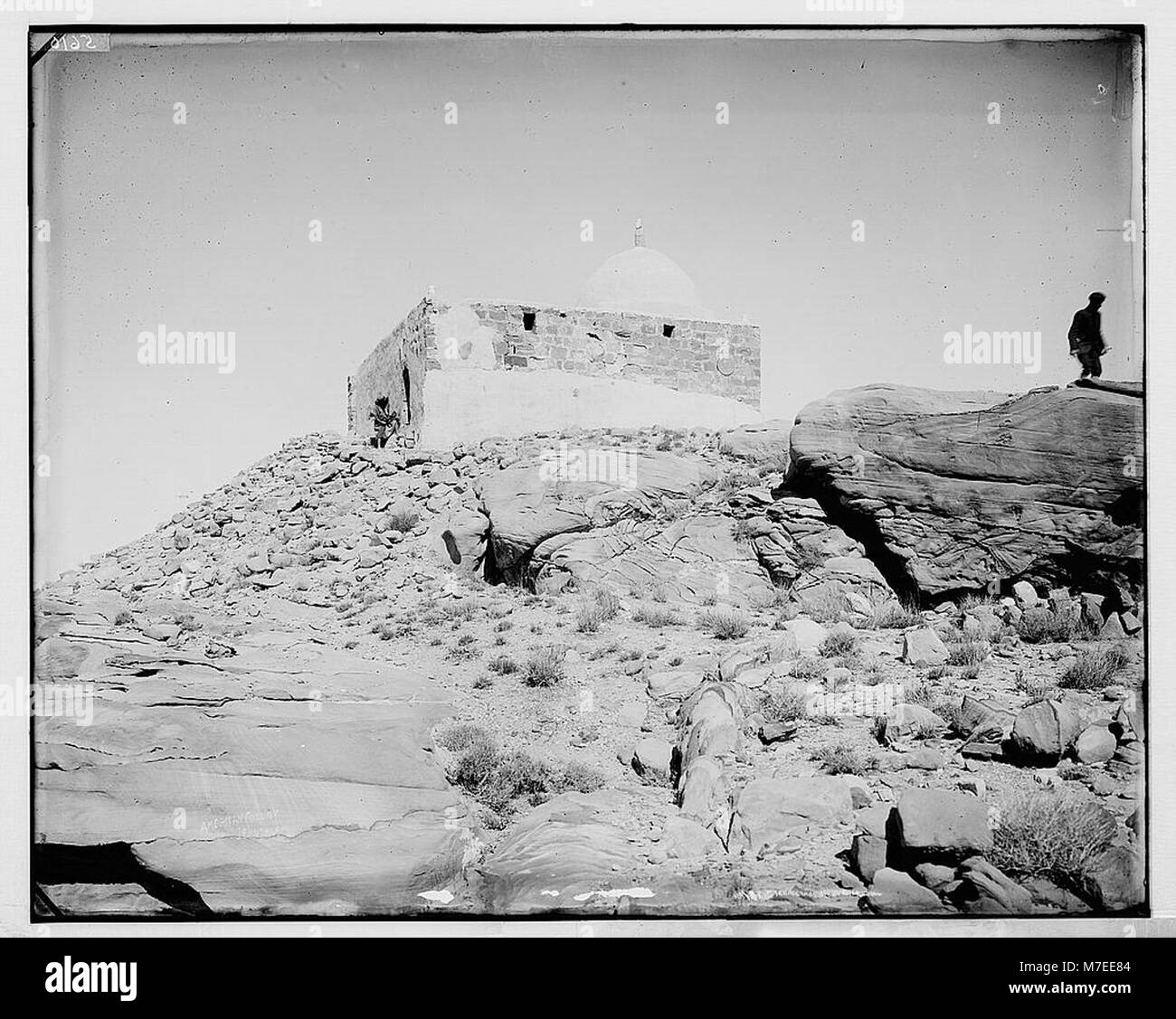A photograph of Aaron's Tomb, located on Mount Hor in