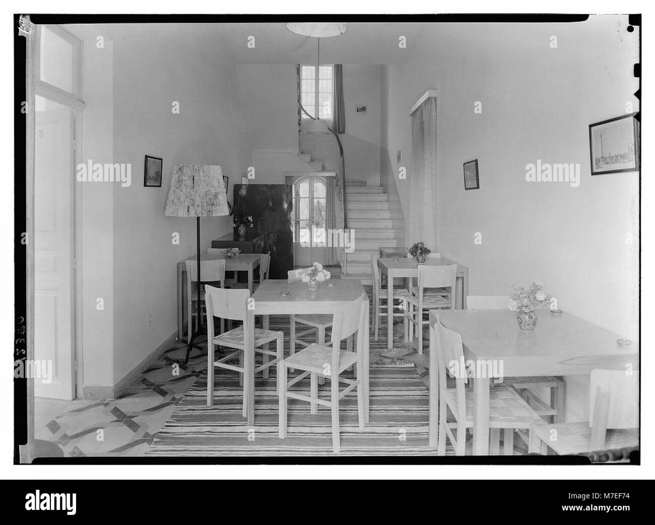 This interior photograph shows the hallway of Churchill House ...