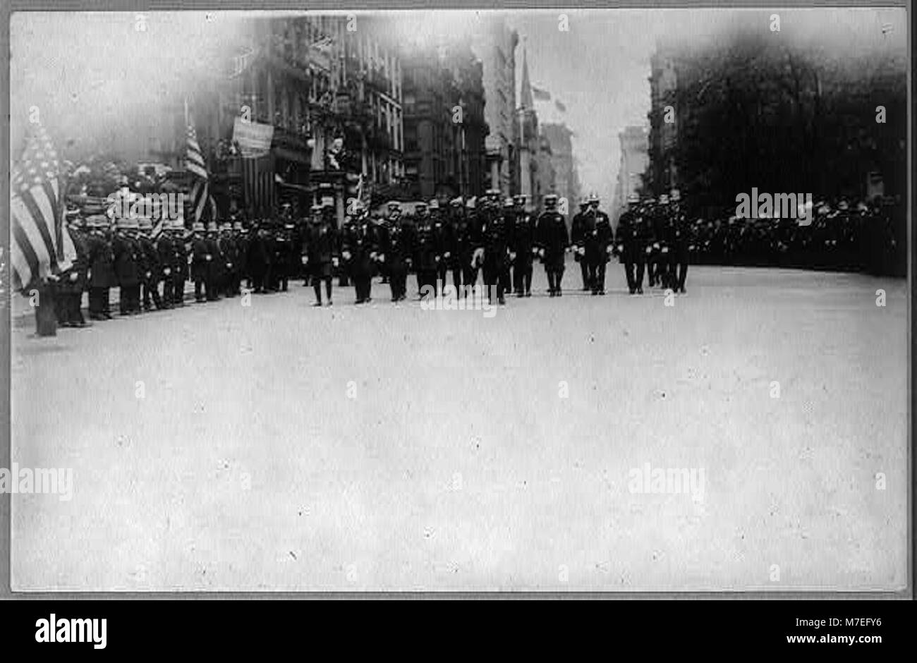 A New York City police parade showcasing officers who were awarded medals for bravery. This event honors their courageous acts in service to the community. Stock Photo