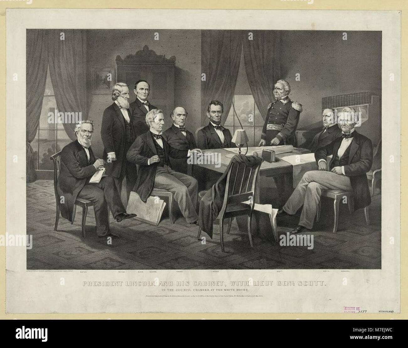President Lincoln and his cabinet, with Lieut. Genl. Scott LCCN2003666967 Stock Photo
