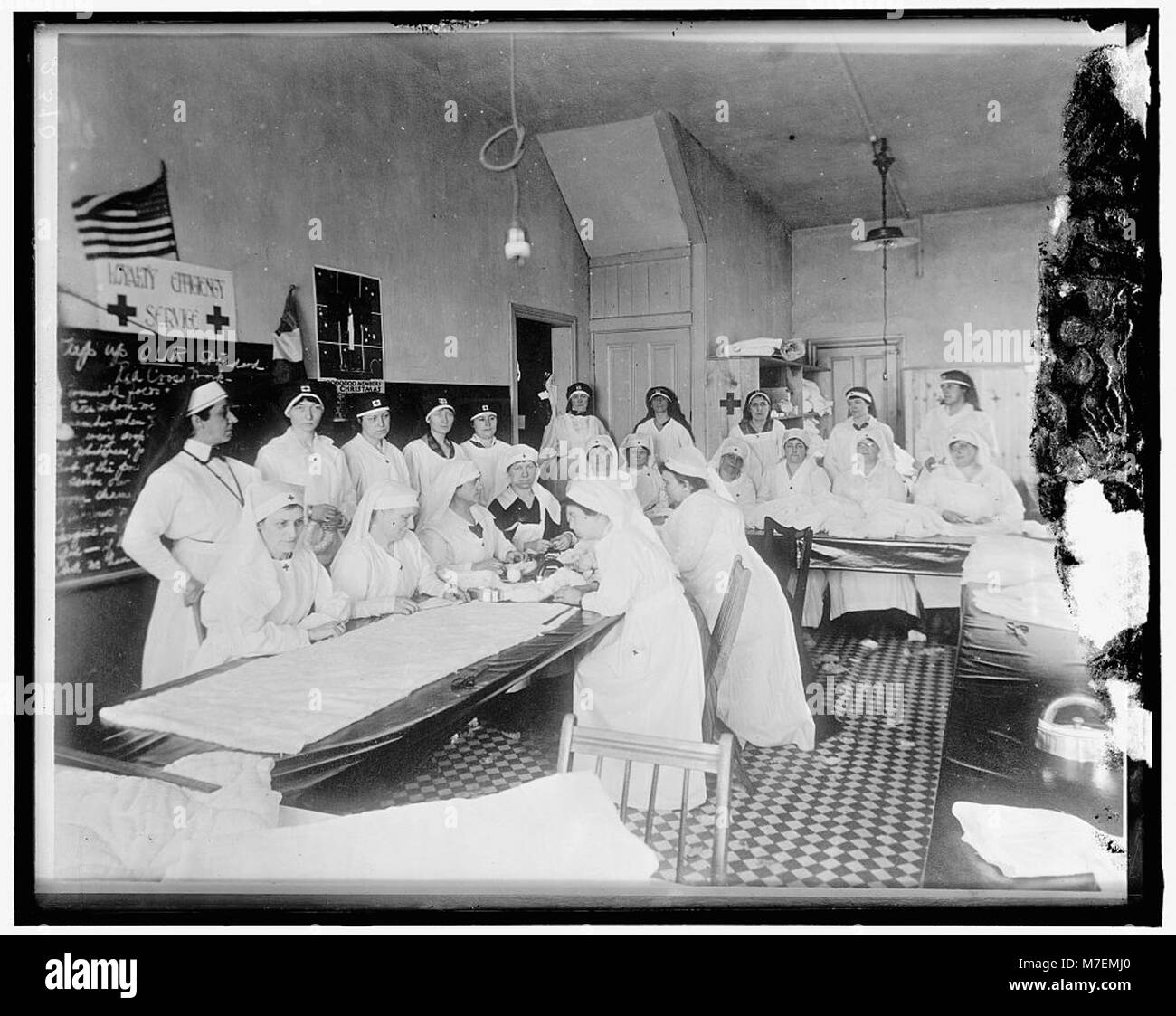 This image depicts the emblem and activities of the Red Cross, an ...