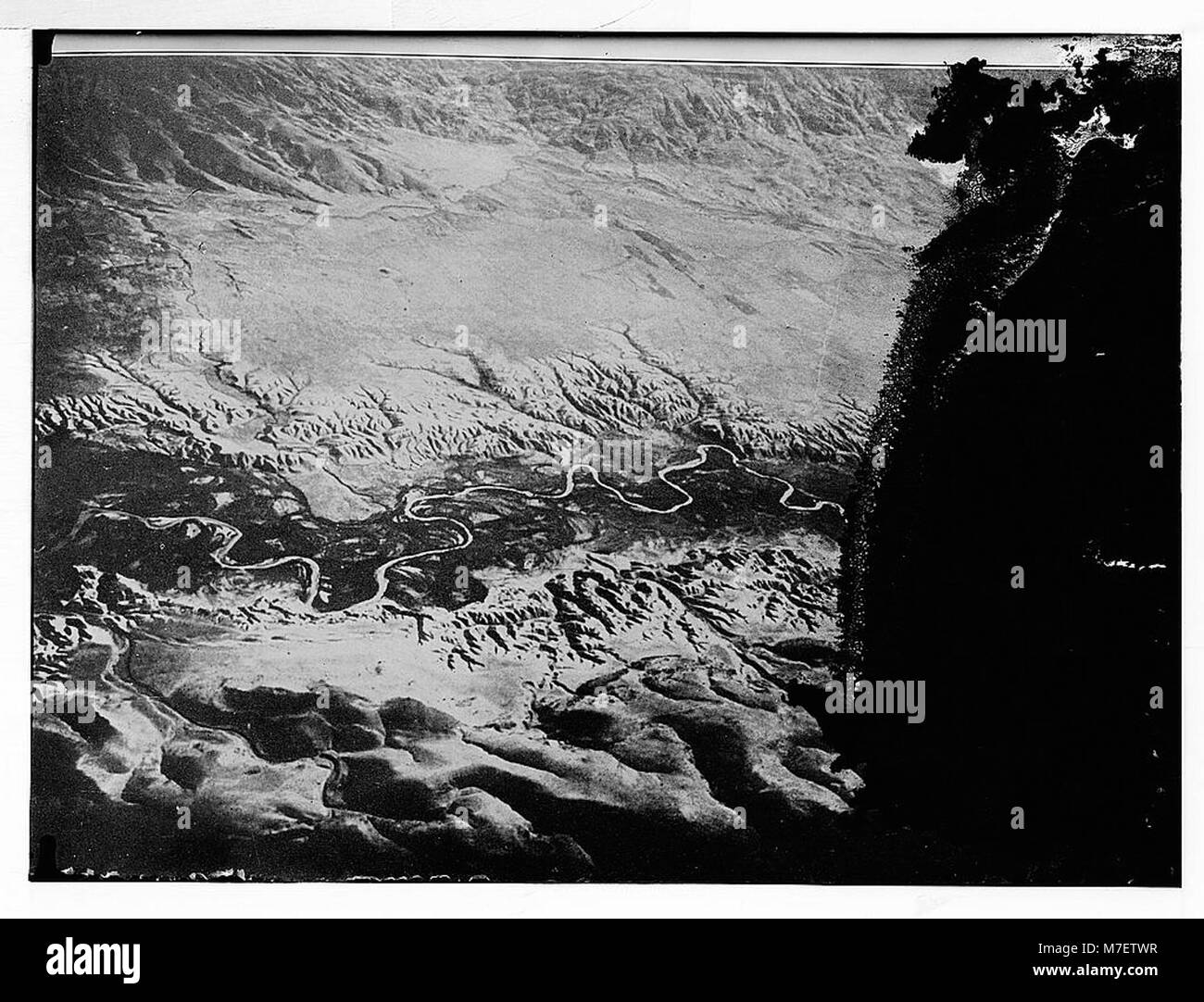 Series of first aerial photographs of Palestine and Syria. Course of the Jordan and Jabbok. LOC matpc.05592 Stock Photo