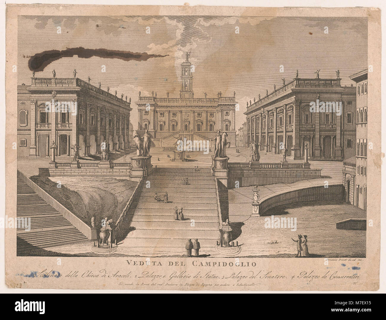 A historic view of the Campidoglio, the central square in Rome ...