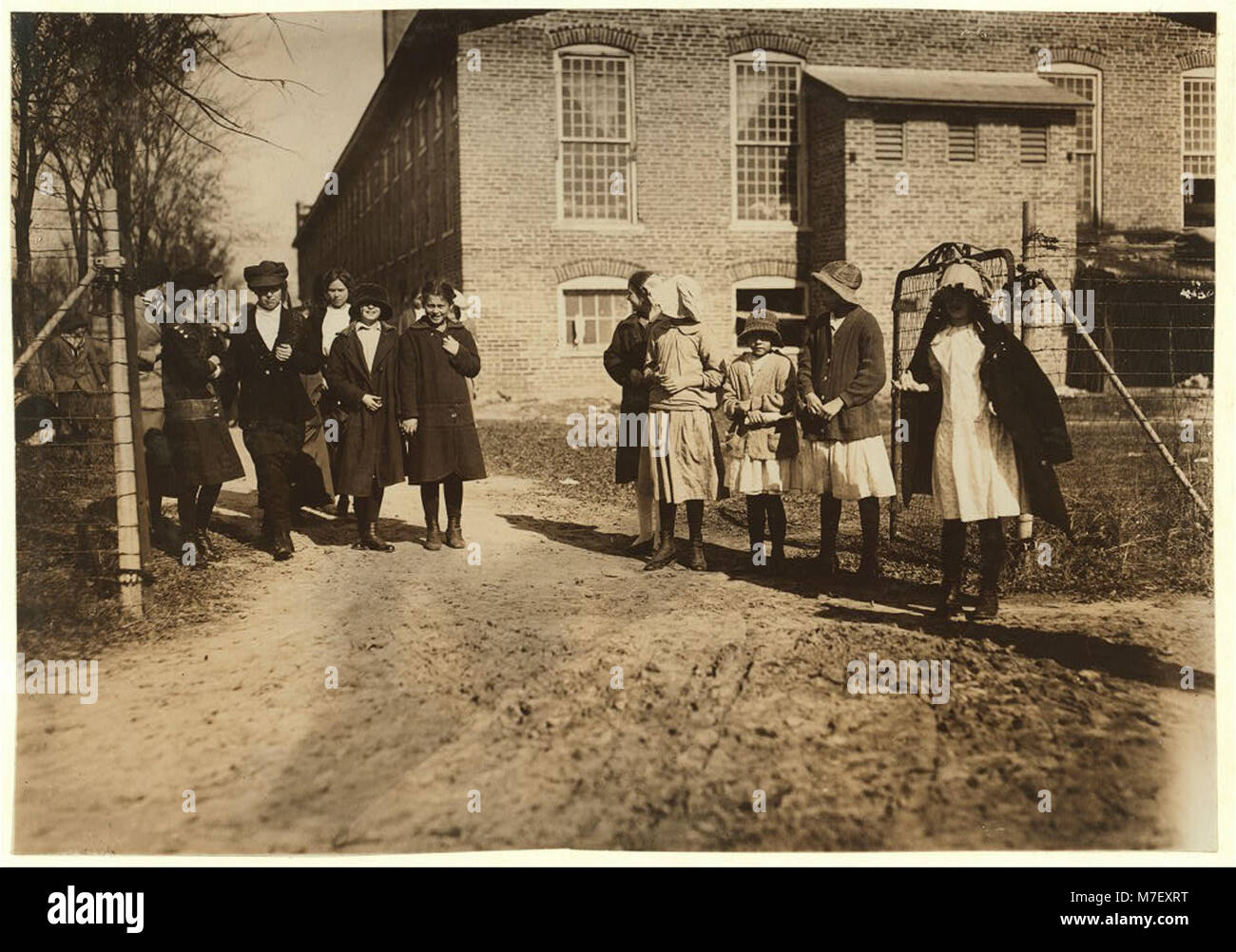 Some of the youngsters in the Scotland Neck Cotton Mill going home to