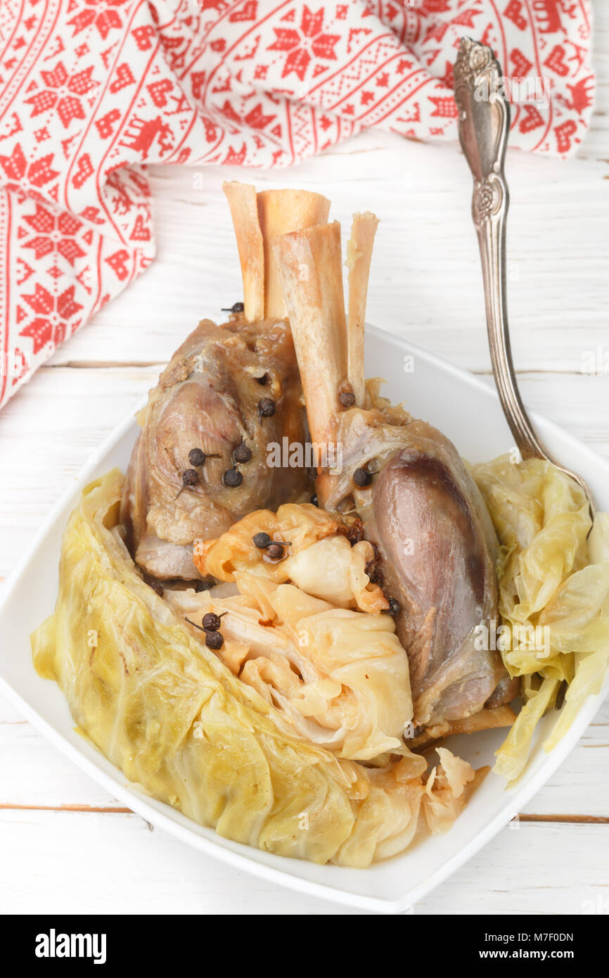 Lamm Rippe Lamb stewed with cabbage and black pepper. A traditional dish of ...