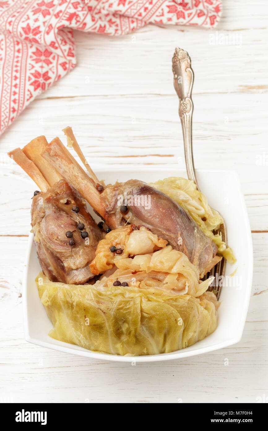 Lamm Rippe Lamb stewed with cabbage and black pepper. A traditional dish of ...