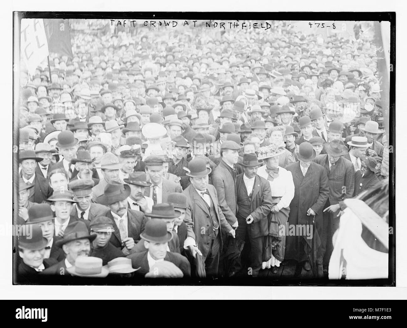 A crowd gathers in Northfield, Massachusetts to see President William H ...