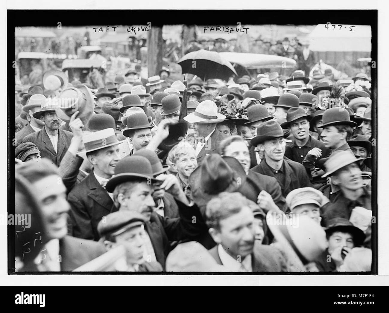 A historical image capturing a crowd gathered to see President William ...
